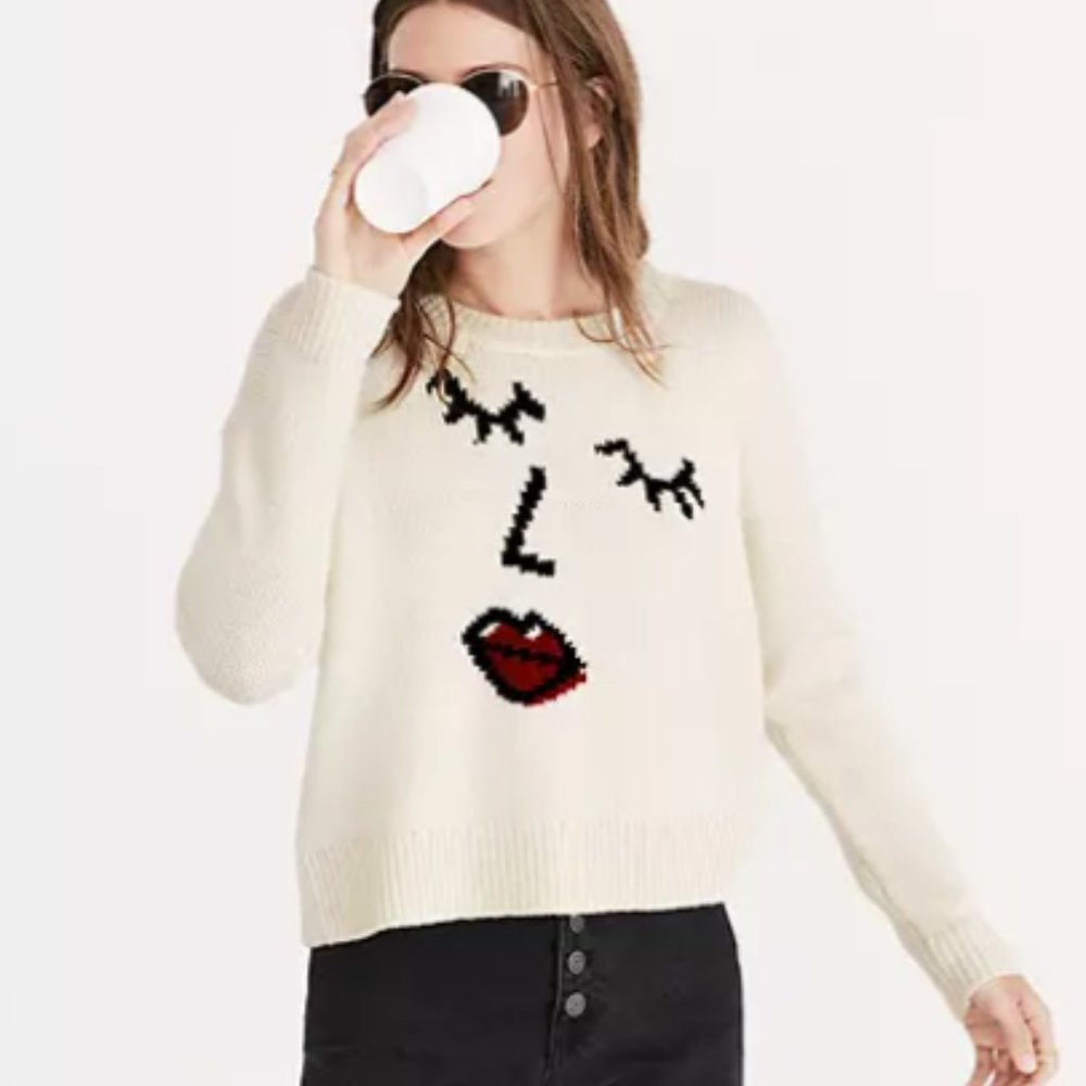 Madewell Making Faces Pullover Sweater Sz S